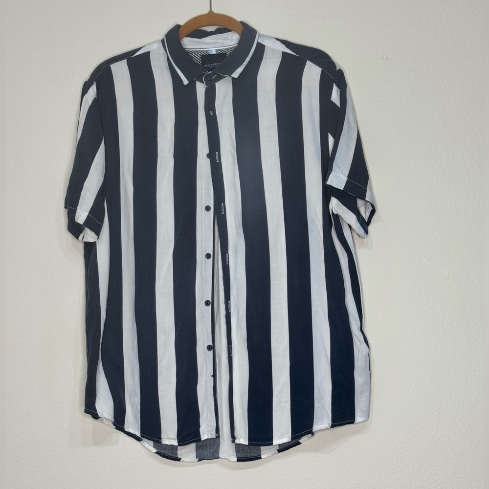 Denim & Flower Navy and White Striped Men's Shirt